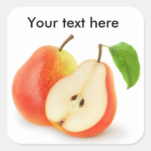 Rote Birnen, frisch Quadratischer Aufkleber