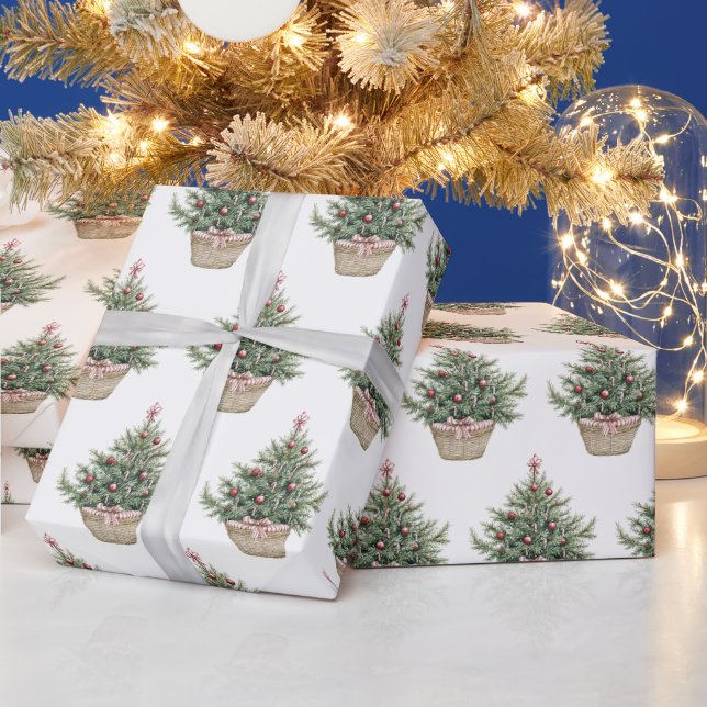Rote Birnen Weihnachtsbäume Geschenkpapier (Feiertage)