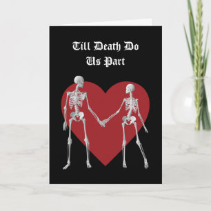 Rote 'Bis dass der Tod uns scheidet' Valentinstags Dankeskarte