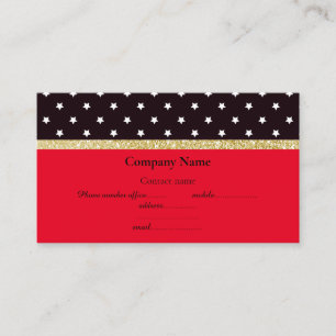 ROTE BLACK STAR BOW BUSINESS CARD GOLD VISITENKARTE