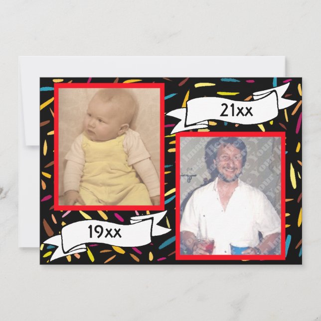 Rote Blase Letter 50 th Birthday Celebration Einladung (Vorderseite)