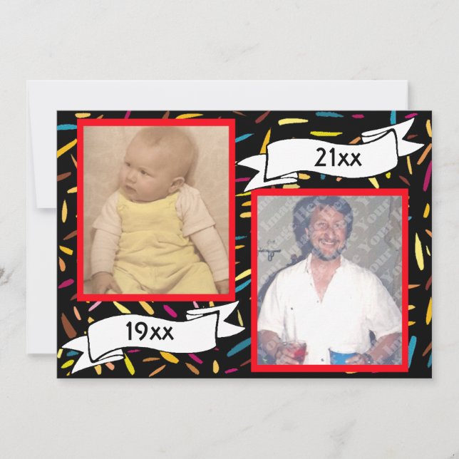 Rote Blase Letter 60. Geburtstagsfeier Einladung (Vorderseite)