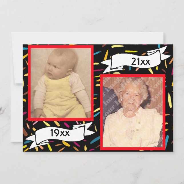 Rote Blase Letter 80. Geburtstagsfeier Einladung (Vorderseite)