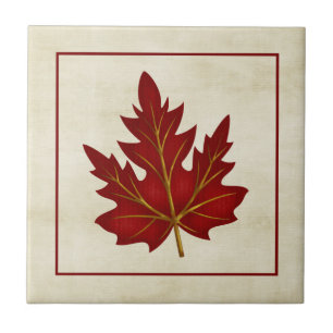 Rote Blatt-Herbstsaison-themenorientierte Fliese