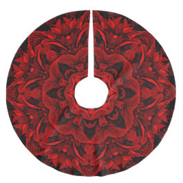 Rote Blätter Baumrock Polyester Weihnachtsbaumdecke