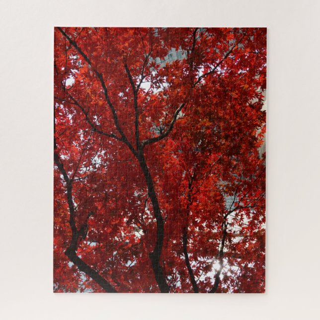 Rote Blätter Farbe ändern Puzzle (Vertikal)