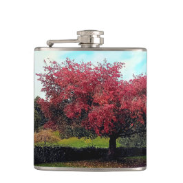 Rote Blätter Flachmann