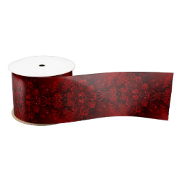 Rote Blätter Floral Holiday Satin Ribbon Satinband