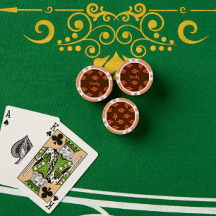 Rote Blätter individuelle Name braun Pokerchips