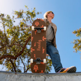 Rote Blätter individuelle Name braun Skateboard