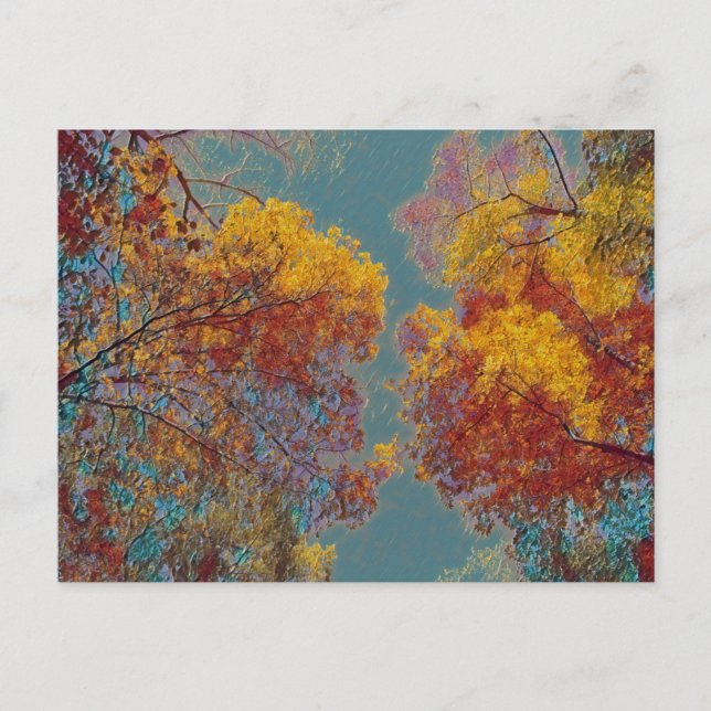 Rote Blätter Postkarte (Vorderseite)