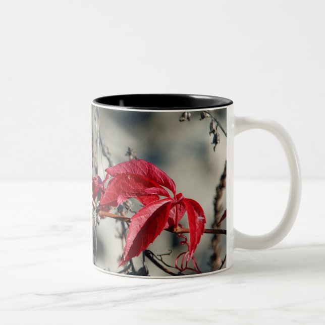 Rote-Blätter-Tasse Zweifarbige Tasse (Rechts)