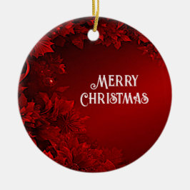 Rote Blätter Weihnachtsfeiertage Keramik Ornament