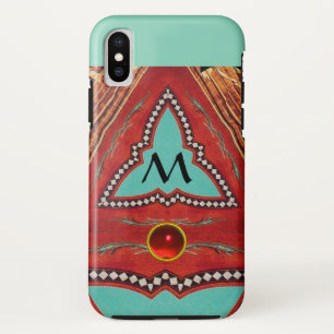 ROTE BLAUE ABSTRAKTE GEOMETRISCHE DREIECK-MONOGRAM Case-Mate iPhone HÜLLE