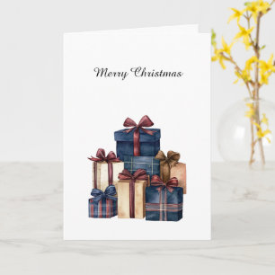 Rote Blaue Creme Land Weihnachtsgeschenke Karte