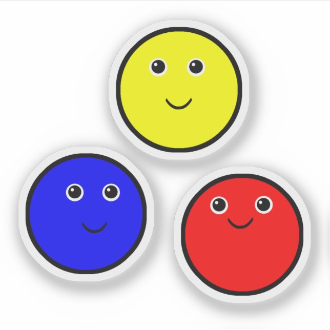 Rote, blaue, gelbe Primärfarben Aufkleber (Vorderseite)