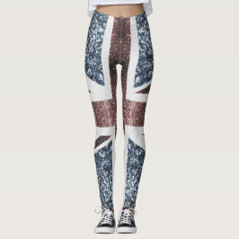 Rote blaue Glitzern unter der Flagge Rustikales UK Leggings