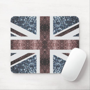 Rote blaue Glitzern unter der Flagge Rustikales UK Mousepad