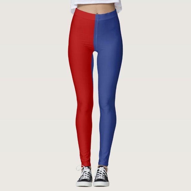 Rote Blaue Orange Leggings (Vorderseite)