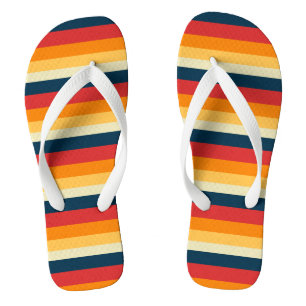 rote, blaue, orange und gelbe Streifen Flip Flops