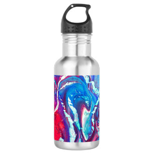 Rote blaue Strudel-Wasser-Flasche Edelstahlflasche