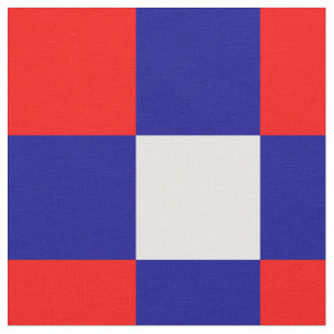 Rote, blaue und weiße Schachbrettmuster Stoff