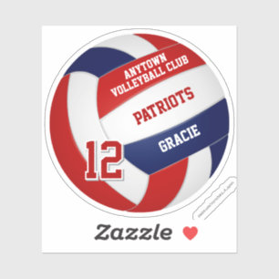 rote blaue Volleyball-Mannschaftsfarben Kinder-Tri Aufkleber