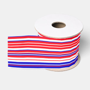 Rote Blaue Weiße Streifen Coole moderne Unisex-Mus Ripsband
