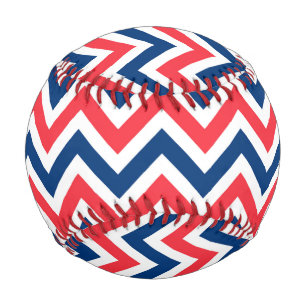 Rote Blaue Weiße Zickzacklinien Geometrischer Base Baseball