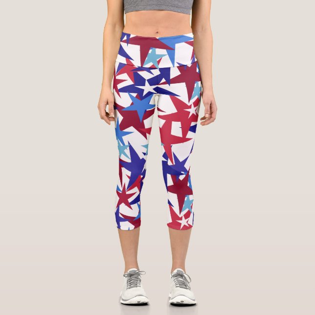 Rote Blausteine Capri Leggings (Vorderseite)