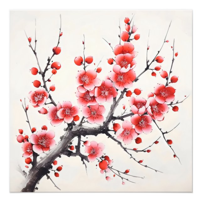 Rote blühende Blume Fotodruck (Vorne)