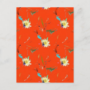 Rote Blume Abstrakt Postkarte