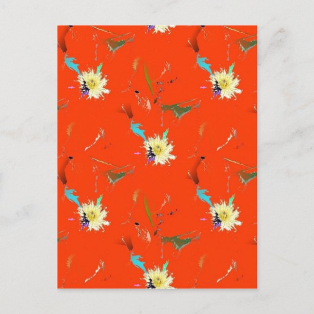 Rote Blume Abstrakt Postkarte (Vorderseite)