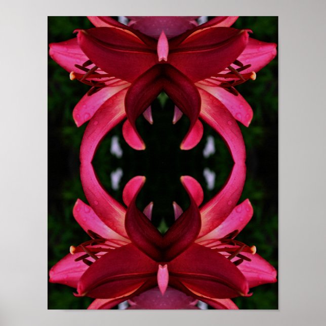 Rote Blume Abstrakte Kunst Poster (Vorne)