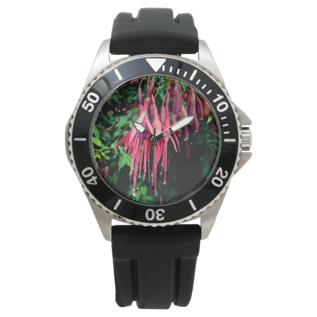 Rote Blume Armbanduhr (Vorderseite)