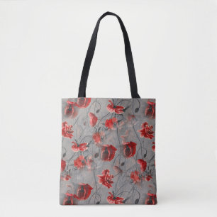 Rote Blume auf Dunkelgrau, Rote Pfeffer Blumendruc