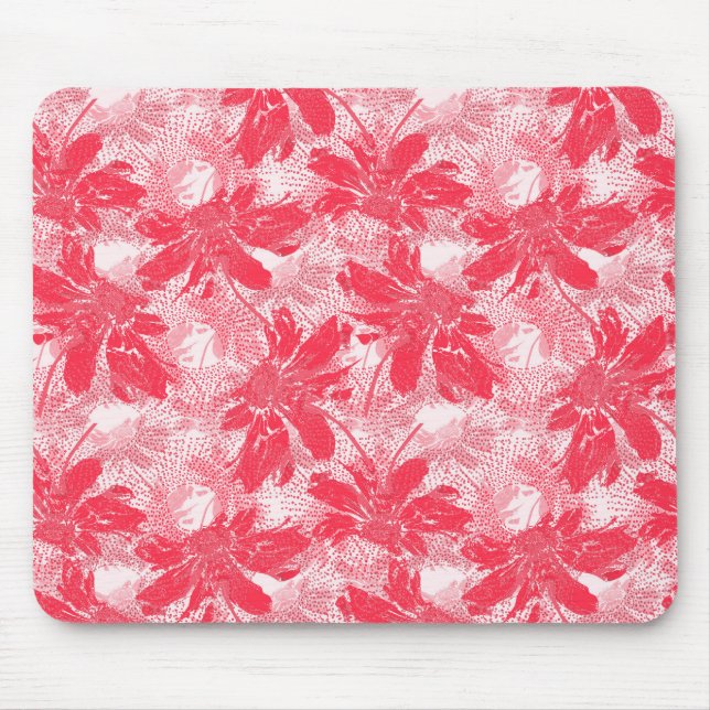 Rote Blume auf Weiß. Mousepad (Vorne)