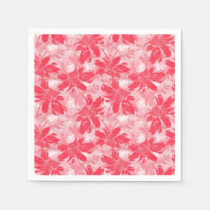 Rote Blume auf Weiß. Serviette