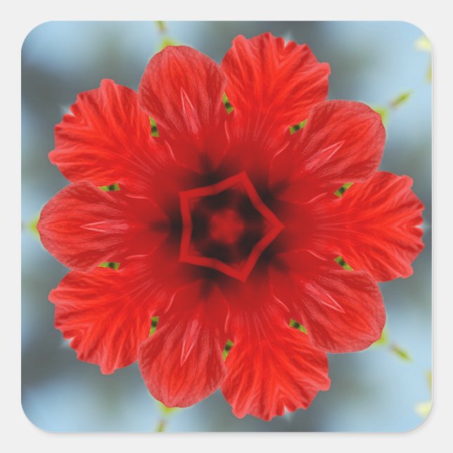 Rote Blume Aufkleber (Vorderseite)