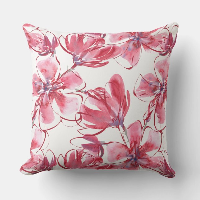 Rote Blume Außenpilz Kissen (Vorderseite)