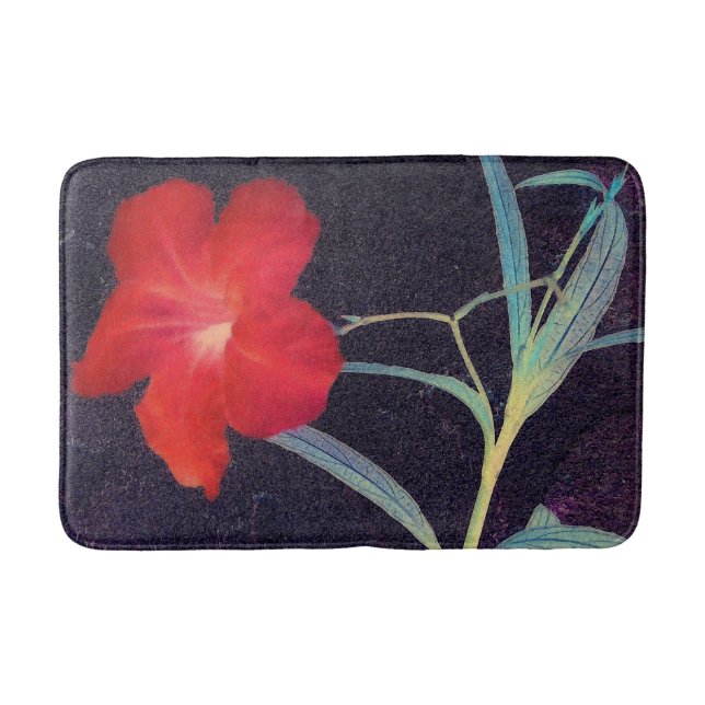 Rote Blume Badematte (Vorderseite)