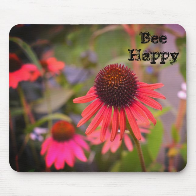 Rote Blume bei RHS Wisley Bee Happy Mousepad (Vorne)