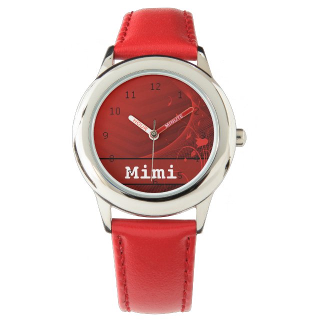 Rote Blume beobachten Armbanduhr (Vorderseite)