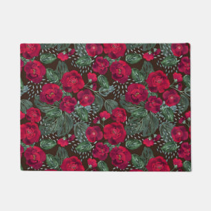 Rote Blume, Blumenmuster im Wasser. Fußmatte