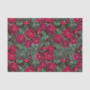 Rote Blume, Blumenmuster im Wasser. Seidenpapier
