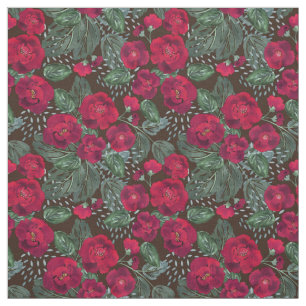 Rote Blume, Blumenmuster im Wasser. Stoff