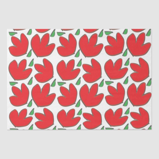 Rote Blume Blumenmuster Seidenpapier (Vorderseite)