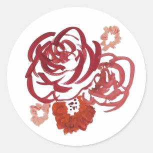 Rote Blume Bouquet Party Sticker zeichnen
