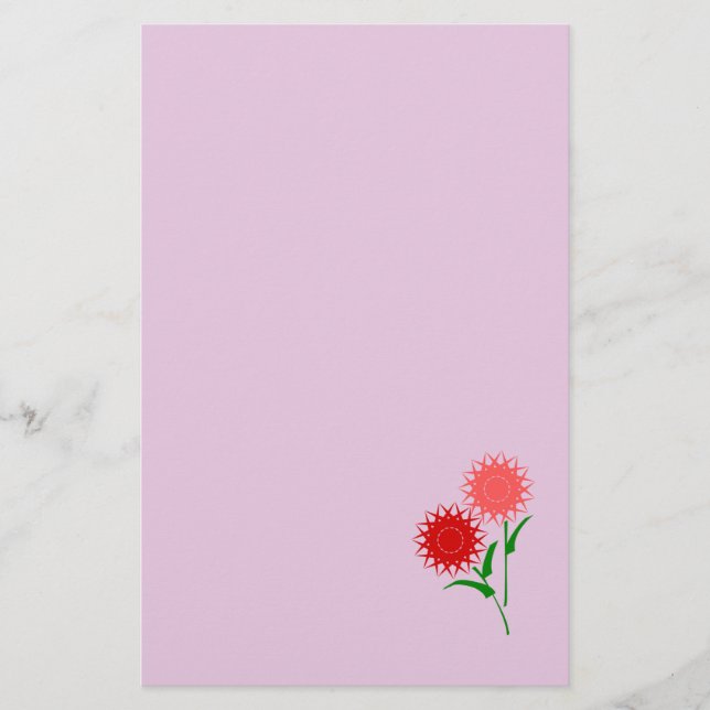 Rote Blume Briefpapier (Vorderseite)