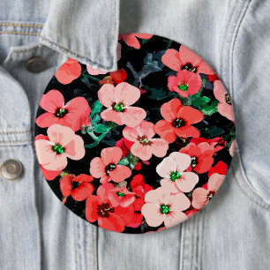Rote Blume Button